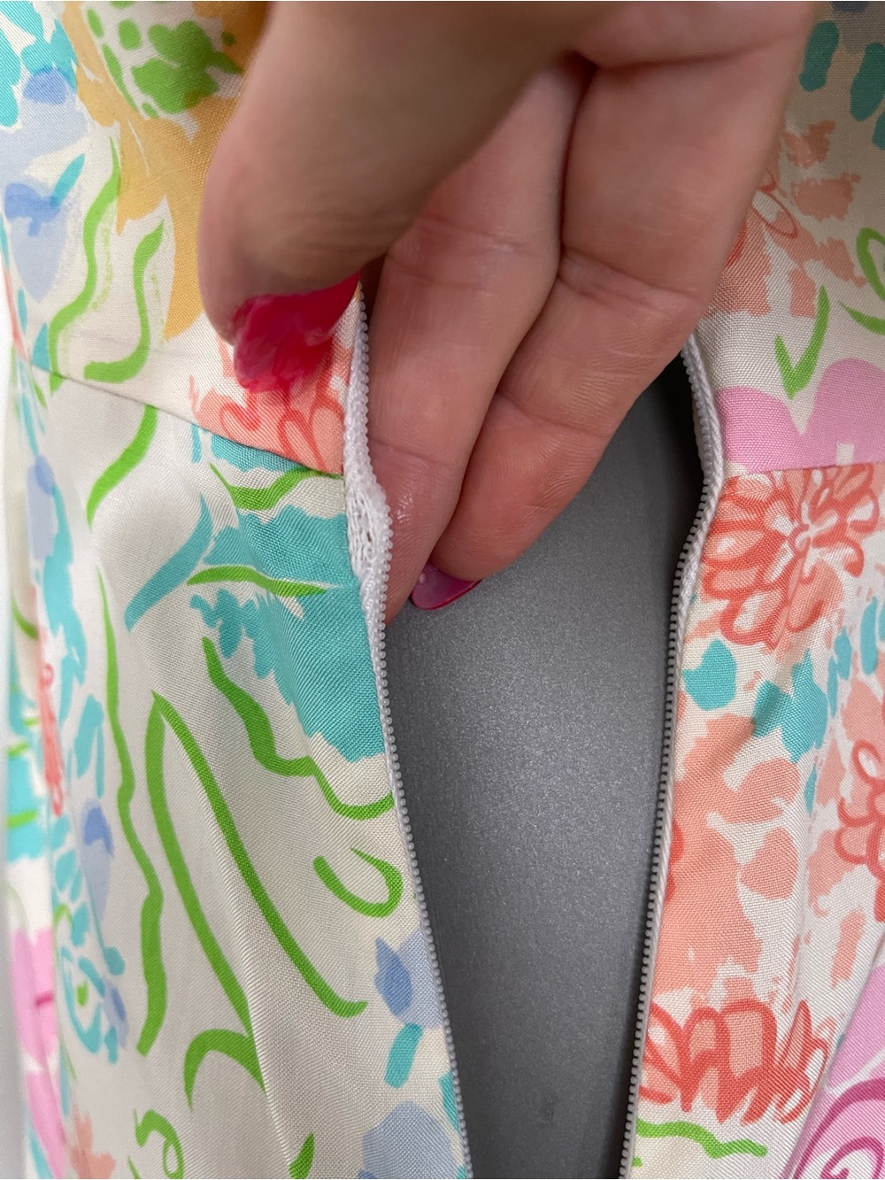 Jerry Regenbogen Dress 14 100% Pure Silk White Midi Floral Watercolor 80’s 90’s - Picture 11 of 16